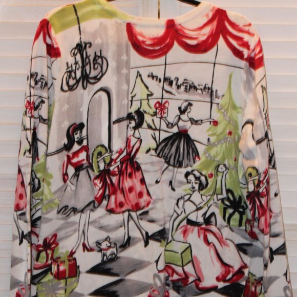 CJ Banks button up cardigan Girls decorating for Christmas 1X - Picture 9 of 9